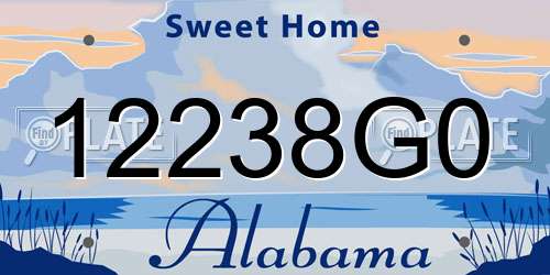 12238G0 Alabama License Plate