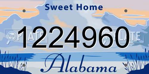1224960 Alabama License Plate