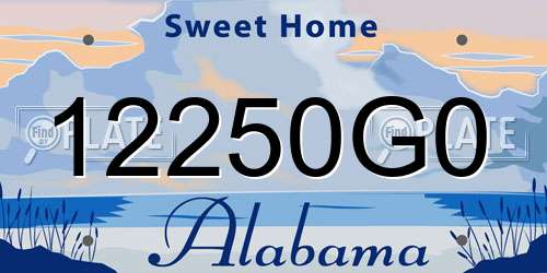 12250G0 Alabama License Plate