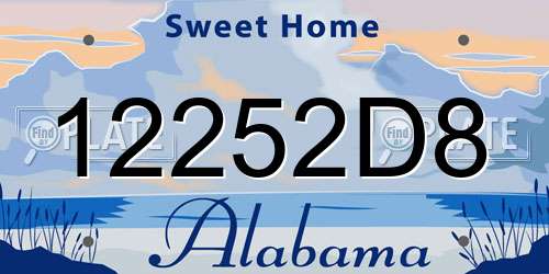 12252D8 Alabama License Plate