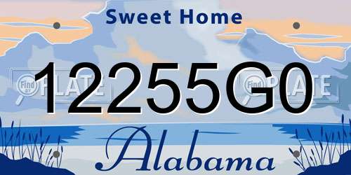 12255G0 Alabama License Plate