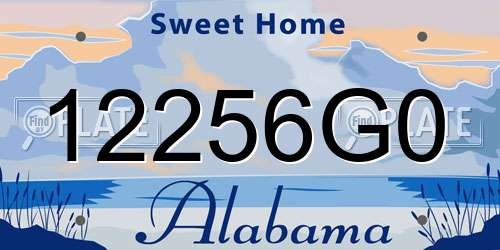 12256G0 Alabama License Plate