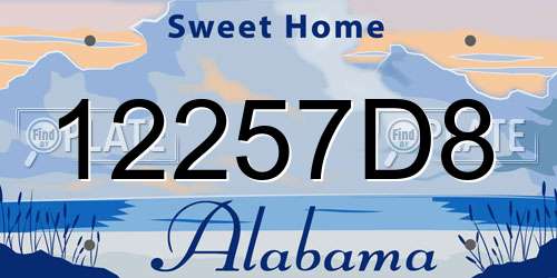 12257D8 Alabama License Plate
