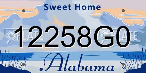 12258G0 Alabama License Plate