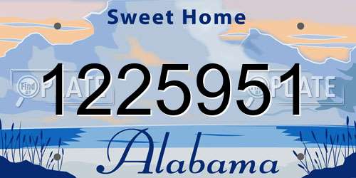 1225951 Alabama License Plate