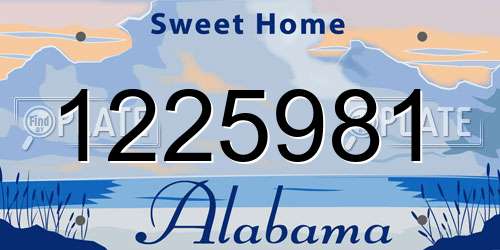 1225981 Alabama License Plate