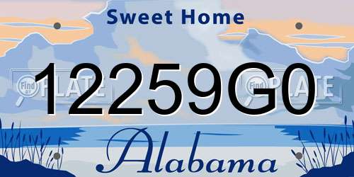 12259G0 Alabama License Plate