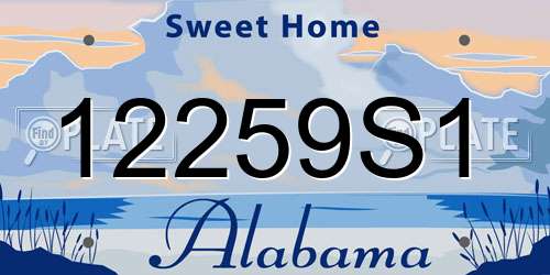 12259S1 Alabama License Plate