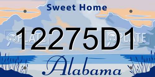 12275D1 Alabama License Plate