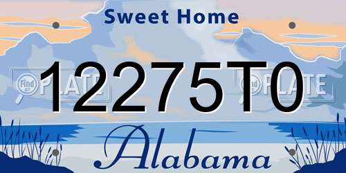 12275T0 Alabama License Plate