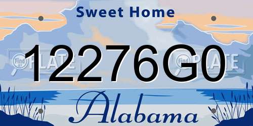 12276G0 Alabama License Plate