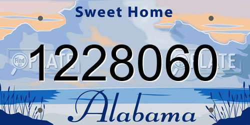 1228060 Alabama License Plate