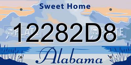 12282D8 Alabama License Plate