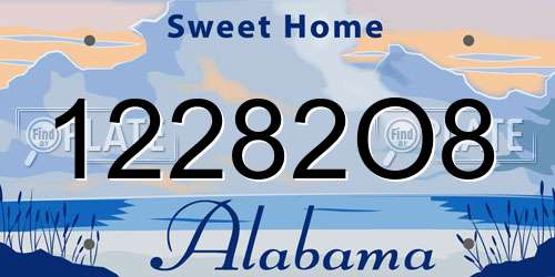 12282O8 Alabama License Plate
