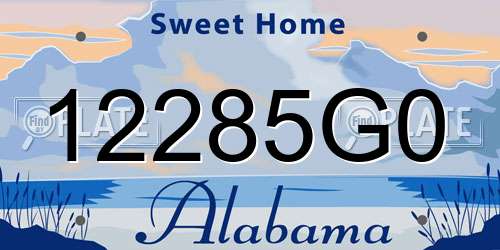 12285G0 Alabama License Plate