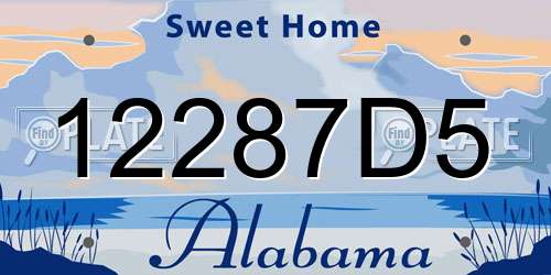 12287D5 Alabama License Plate