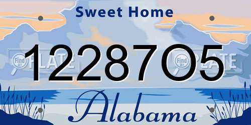 12287O5 Alabama License Plate