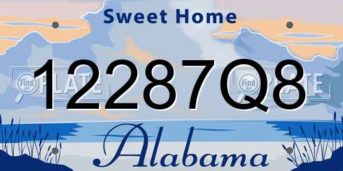 12287Q8 Alabama License Plate