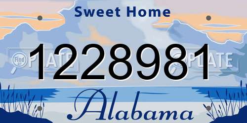 1228981 Alabama License Plate