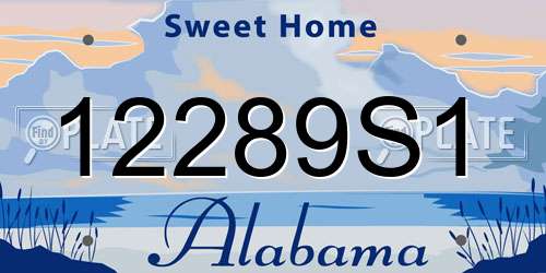 12289S1 Alabama License Plate