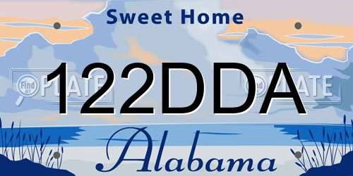 122DDA Alabama License Plate