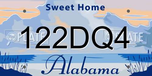 122DQ4 Alabama License Plate