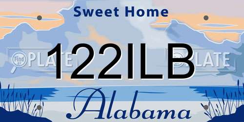 122ILB Alabama License Plate