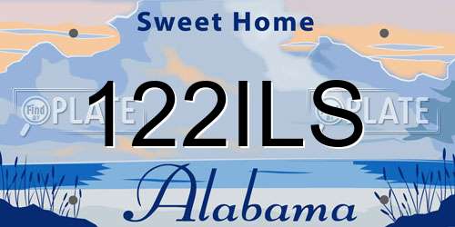 122ILS Alabama License Plate