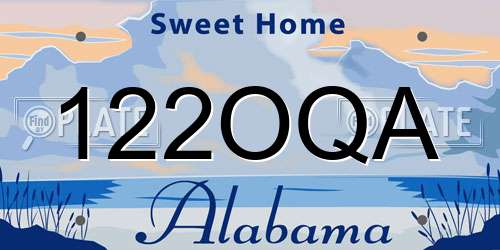 122OQA Alabama License Plate