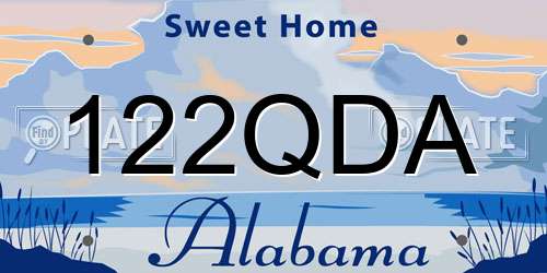 122QDA Alabama License Plate