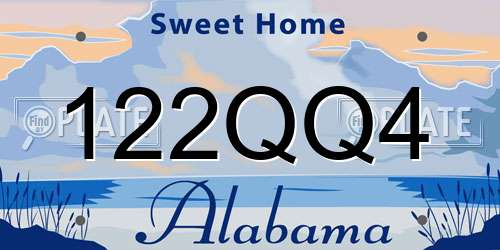122QQ4 Alabama License Plate