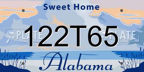 122T65 Alabama License Plate