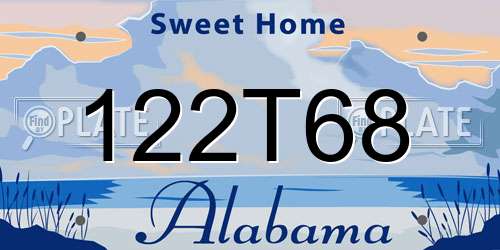 122T68 Alabama License Plate