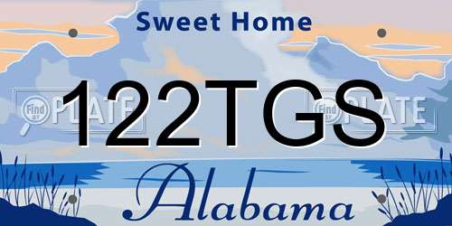 122TGS Alabama License Plate
