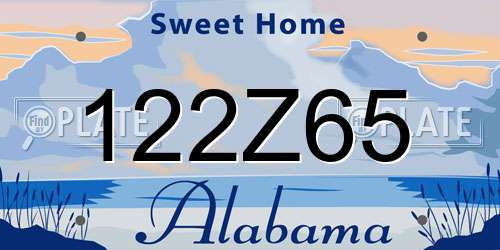 122Z65 Alabama License Plate