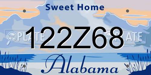 122Z68 Alabama License Plate