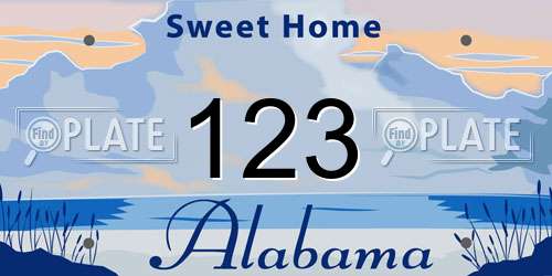 123 Alabama License Plate
