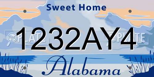 1232AY4 Alabama License Plate