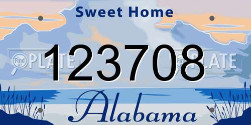 123708 Alabama License Plate