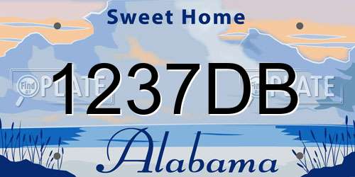 1237DB Alabama License Plate