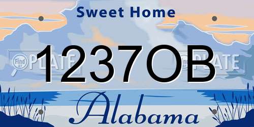 1237OB Alabama License Plate