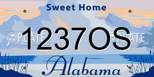 1237OS Alabama License Plate