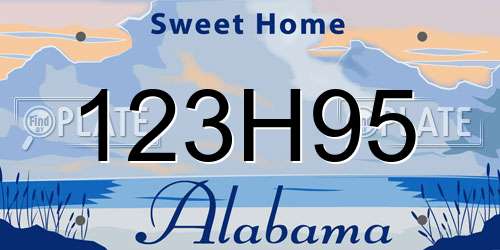 123H95 Alabama License Plate