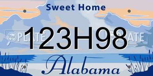 123H98 Alabama License Plate