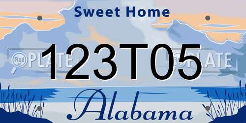 123T05 Alabama License Plate