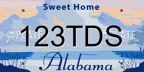 123TDS Alabama License Plate