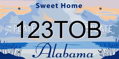 123TOB Alabama License Plate