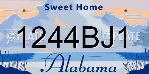 1244BJ1 Alabama License Plate