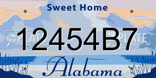 12454B7 Alabama License Plate