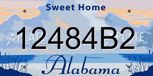 12484B2 Alabama License Plate